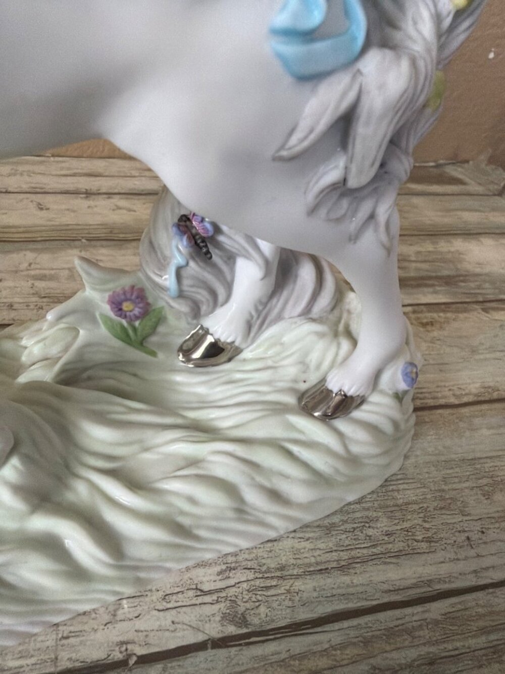 Princeton Gallery Meadow Unicorn Porcelain Figure 2001 Butterflies Flowers w/COA - Picture 16 of 16
